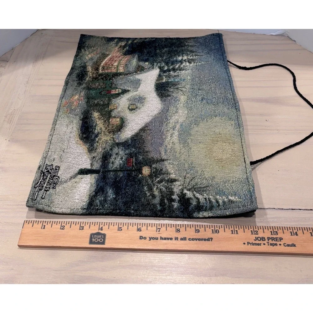 Thomas Kinkade Winter Cottage Woven Wall Hanging Tapestry Christmas Decor 17x12